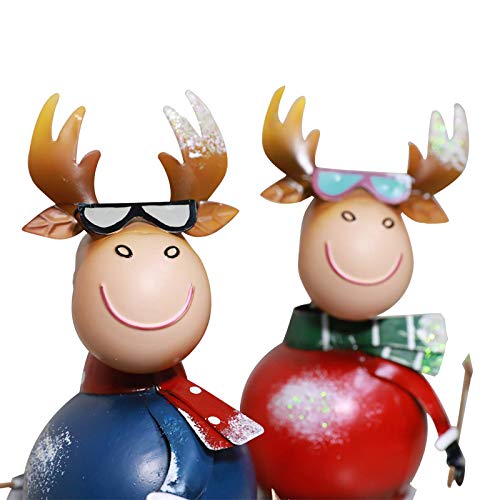 Aboxoo Metal Deer Decor Tabletop Art Deer Statue Figurine Ornaments Creative Abstract Animal Sculpture Children Toys For Home Office Business Gift Elk Figurine thumb #2
