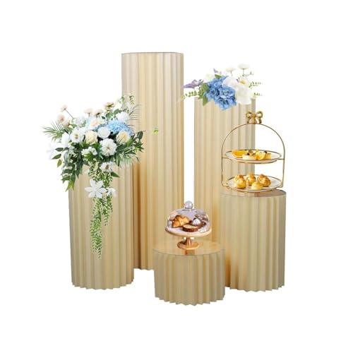 Colonnes pliables en carton champagne pour sublimer vos centres de table de mariage