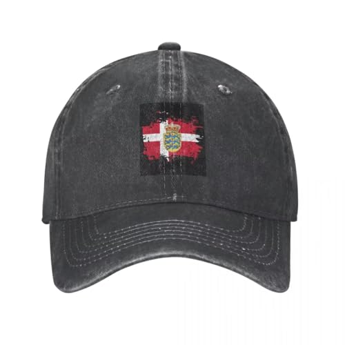 Casquettes de Baseball Homme Drapeau du Danemark, Casquettes en Coton Unisexe Sport Casquette Emblème National du Danemark, Réglable Femme Casquettes Pare-Soleil, Trucker Motorcycle Golf Cap
