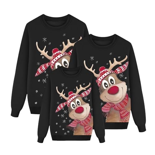 Weihnachtspullover Damen Weihnachtspullover Familie Set Herren Ugly Christmas Sweater Sweatshirt Weihnachtspulli Winter Herbst Pullover Mit Weihnachts Oversize Hoodie...