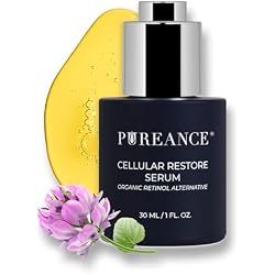 PUREANCE Cellular Restore Serum - Organic Bakuchiol Plumping Serum | Bakuchiol for Face Skin and Wrinkles - Jojoba Oil, Sea Buckthorn, Camu Camu, Babchi, Maple Leaf Extracts & More - 1 Fl Oz