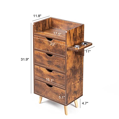 4-Layer-Salon-Storage-CabinetBeauty-Barber-Salon-Styling-Station-Organizer-EquipmentHair-Stylist-Station-Set-with-2-Hair-Dryer-Holders4-Drawers-and-Raised-Table-LegsRustic-Brown