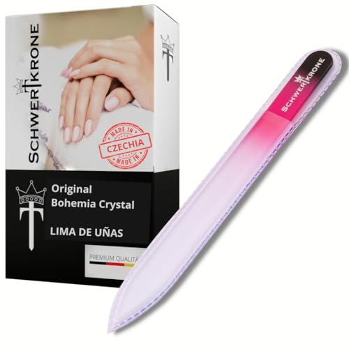 Schwertkrone Lima de uñas de cristal original de la República Checa 14 cm doble cara