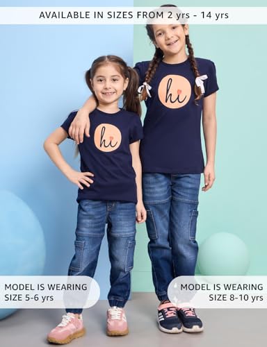 Image of Amazon Brand - Symbol Girls 100% Cotton Graphic Printed Half Sleeves Regular fit T-Shirt