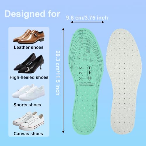 Image of 6 Pairs Unisex Breathable Inserts Double Shoe Insoles | Layer Latex Foam Perforated Insole Cushioning Walking Comfort Replaceable Insoles for Men 5-11 Woman 2-8(Black, Green, Brown)