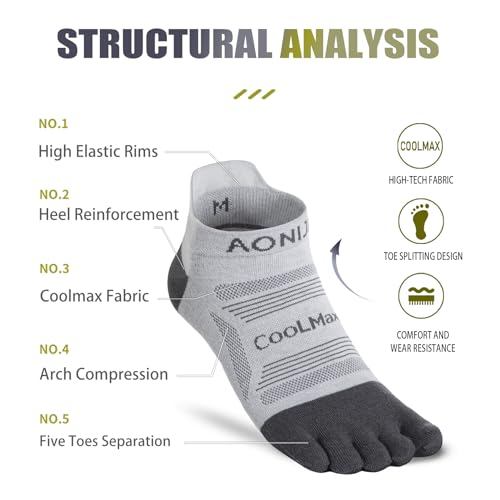Image of Toe Socks Cool-max Running Socks for Men Women 3 Pairs Athletic Breathable Five Finger Socks