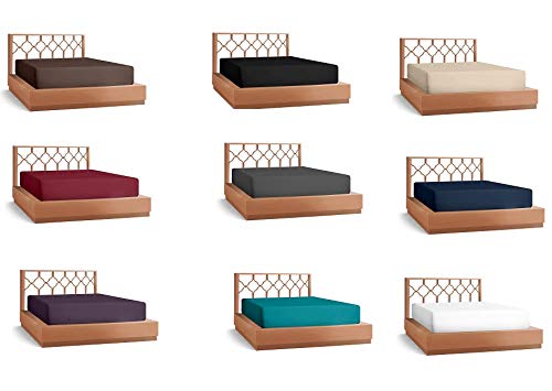 Queens Land Home Easycare & Long Lasting Pollycotton Fitted Sheet. (Double, Plum) โ image 1
