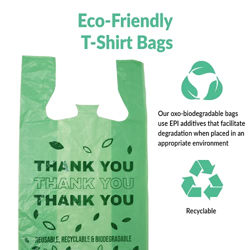 Reli. Biodegradable Thank You Bags | 550 Count - Bulk | Biodegradable Shopping Bags, Grocery, Restaurant | OxoBiodegradable Plastic | 11.5" x 6.5" x 22" (Green) by Reli. - Image 3