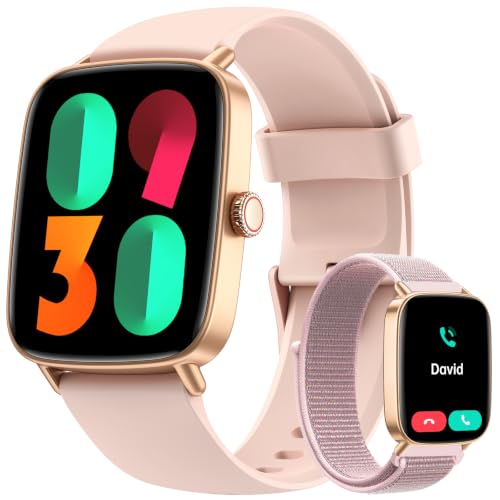 ENOMIR Smart Watch for Women 2 Bands 100+ Sport Modes Fitness Tracker with Heart Rate/SpO2/Sleep Monitor 3ATM Waterproof (Pink)