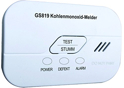 GS819 CO Melder mit 10 Jahre Elektrochemischer Sensor CO-Gas-Melder gemäß EN50291-1:2010 inklusiv austauschbarer Batterie