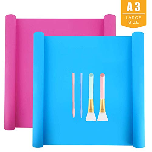 6 Pieces Silicone Crafts Set Includes 2 Silicone Sheet for Crafts, 2 Silicone