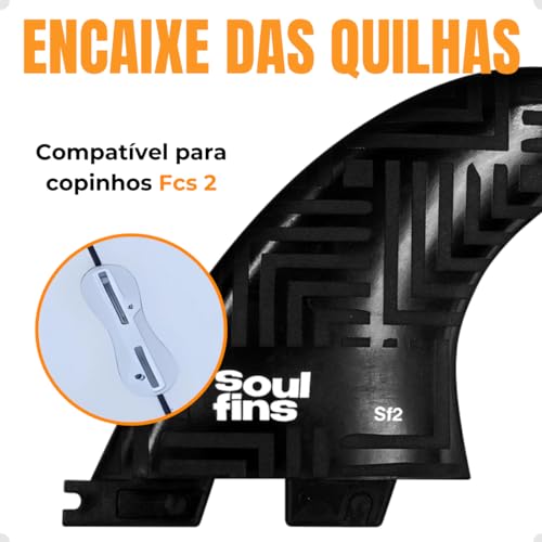 Quilhas Prancha de Surf Retro Quadriquilha Fcs2 Injetadas Rígidas 4 Quilhas Laterias + Chave de Quil