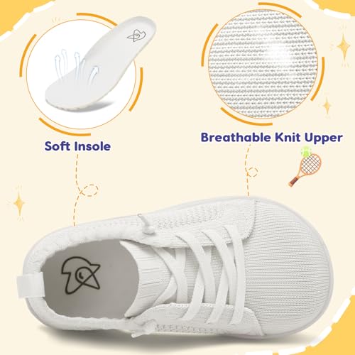 Image of LeIsfIt Toddler Shoes Girls Boys Wide Shoes Kids Zero Drop Minimalist Sneakers Barefoot Slip on Tennis Sneakers