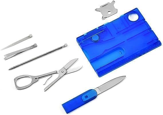 Miniatura 2 de Rojo al aire libre supervivencia abrebotellas tarjeta multi herramienta al aire libre barbacoa cuchillo camping senderismo luz LED lupa herramienta