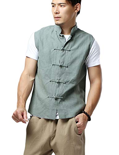 LZJN Gilet d'été pour homme style chinois Cover