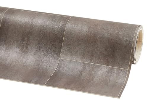 Preisvergleich Produktbild misento PVC Bodenbelag Strong - Vinylboden in Fliesenoptik, 3,8 mm stark, trittschalldämmend, wasserfest & robust, für Bad, Küche, Flur & Keller, Fliese Braun-Grau, 200 x 400 cm