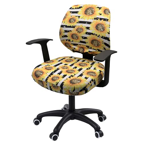 Funda elástica para silla de oficina, 2 piezas, impermeable, giratoria, protectora, para silla