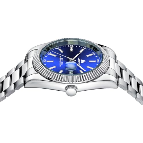 Image of LN LENQIN Mens Watches Waterproof Stainless Steel Watch for Men Analog Quartz Fashion Business Designer Wristwatch