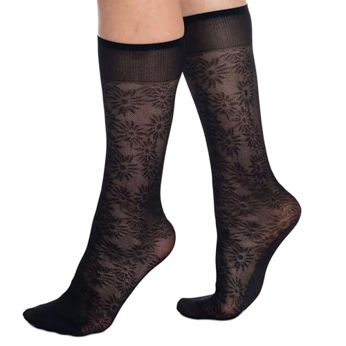 AWS/American Made 10 Pairs Sheer Knee High Socks for Women 15 Denier Stay up Band Stretchy Silk Socks2