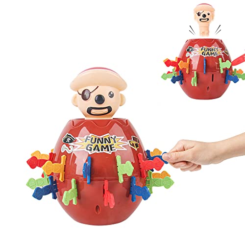 Jooheli Pirata Pop-Up Juguete, Juego Pirata Barril, Juegos en Familia, Juegos de Tablero para Niños, Juego de Mesa con Barril Pirata y Dagas, Juego de Acción para Niños 4, 5, 6,7,8 Años de Edad Cover