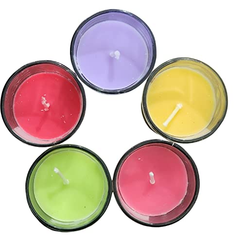 Image of Glass Votive Paraffin Wax Candles Perfect for Decoration of Dinner, Wedding Parties, Church, Spa, Restaurant, Smokeless Dripless Long Lasting(Set of 5 - Burn Time: 10 Hr)