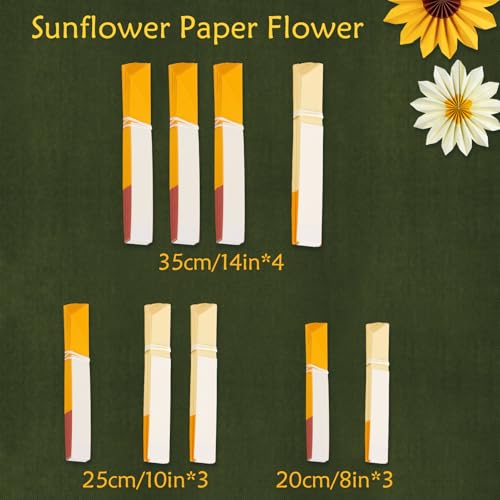 Image of PAPER JAZZ Sunflower Party Decorations Sunflower Bithday Paper Fans Bulletin Board Decor, Yellow Tissue Flowers Wall Decorations Hanging Sun Flower Theme Party Supplies Baby Shower.