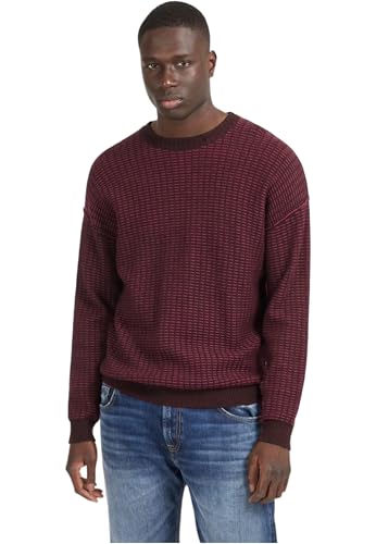 GUESS Men's Long Sleeve 2 Tone Waffle Brendon Sweater4