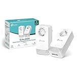 TP-Link Kit CPL G.hn2400 avec 2+2 Ports Gigabit et Prise Intégrée, idéale pour Profiter du Service Multi-TV à la Maison, Compatible Toutes Les Box, ‎Incompatible avec Les Homeplug CPLs, PG2400P KIT