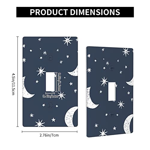 Moon And Stars Night Sky Single Toggle Light Switch Plate Cover Wall Plate Covers Funny Decor For Home Kitchen Bedroom #TOP3