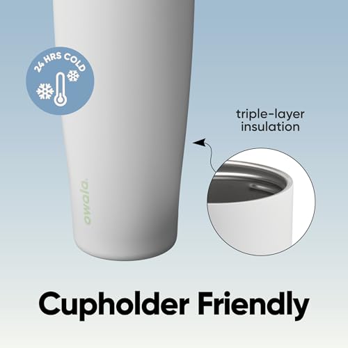 Image of Owala FreeSip Tumbler Insulated Stainless Steel Water Bottle with Built-in Straw and Side Handle, For Travel, Work, School, and Sports, 40oz, BPA Free, Leak Proof, Iced Breeze