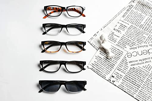 Image of Eyekepper Classic Reading Glasses for Men 5 Pack Spring Hinges Readers
