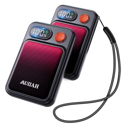 Hand Warmers Rechargeable 2 Pack - Electric Rechargeable Magnetic Hand Warmer with LED Display, 4 Heat Levels, Lanyards, USB, Gift for Men Women Kid, for Golf/Skiing/Camping/Hunting Essentia