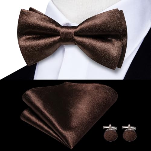 Image of Dubulle Suspender and Bow Tie for Men Paisley Solid Mens Suit Braces Pretied Bowtie and Handkerchief Cufflinks Formal Wedding