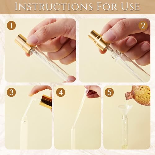 Domensi 60 Pcs 10ml Glass Perfume Refillable Bottles Decants Bulk for Perfumes Atomizer Spray Travel Glass Bottles with Atomizer Pump Bottle Kit for Travel Toiletries Fragrance Liquid3