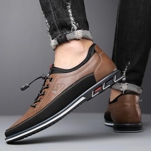 Men's Leather Lace Up Oxford Shoes Moccasin Driving Office Casual Walking Loafers Comfort Slip-On Business Oxfords Shoes4