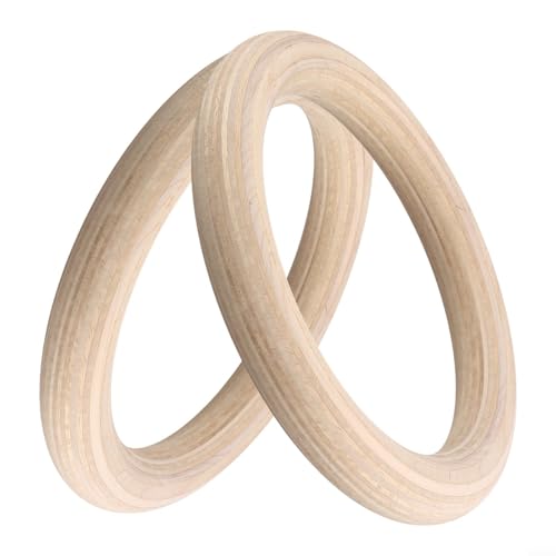 Anillas de gimnasia de madera de abedul macizo, pack 2 miniatura 6