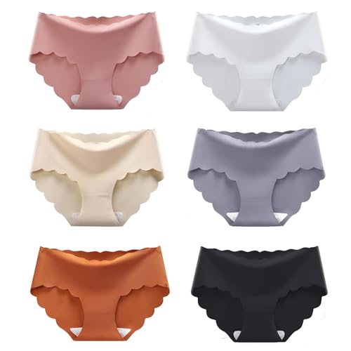 Democool Women's Seamless Hipster No Show Invisible Ice Silk Stretch Underwears Pack Bikini Underwear Panty