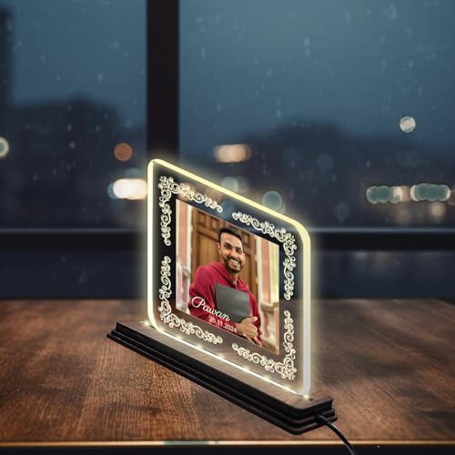Image of Brown Cloud Personalized Name Photo LED Night Lamp Customized Gift for Men Women Husband Wife Girlfriend Boyfriend Birthday Marriage Anniversary Festivals Decoration(LED ADP NL AO 001)(D7)
