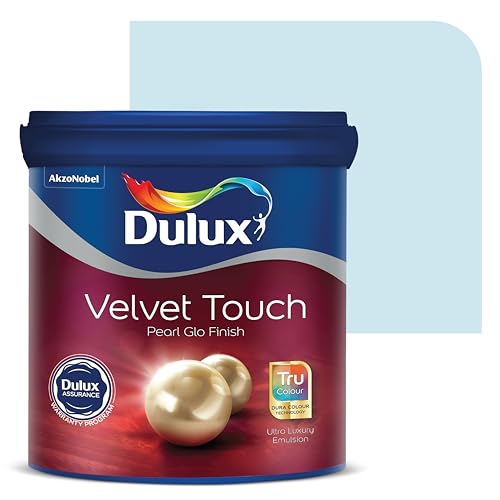 Image of Dulux Velvet Touch Pearl GLO Interior Emulsion Paint (20L, Aerial View) - Luxurious soft-sheen wall paint, highly durable, washable, rich, intense colors, with 6-year warranty