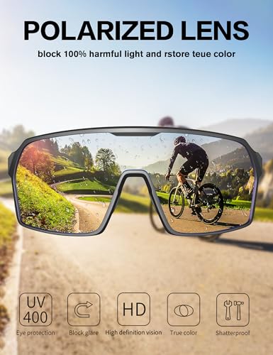 Image of BIRCEN Polarized Baseball Sunglasses for Sports: TR90 Lightweight Running Sunglasses Cycling Glasses for Outdoor Runners MTB