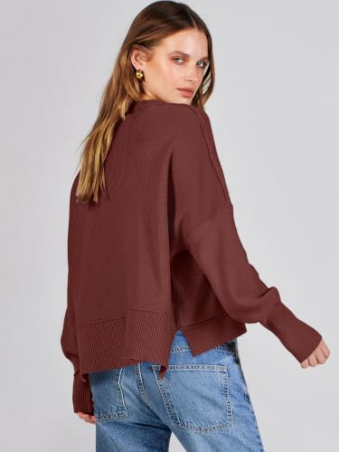 Image of ANRABESS Cropped Sweaters for Women Long Sleeve Oversized Fall Outfits