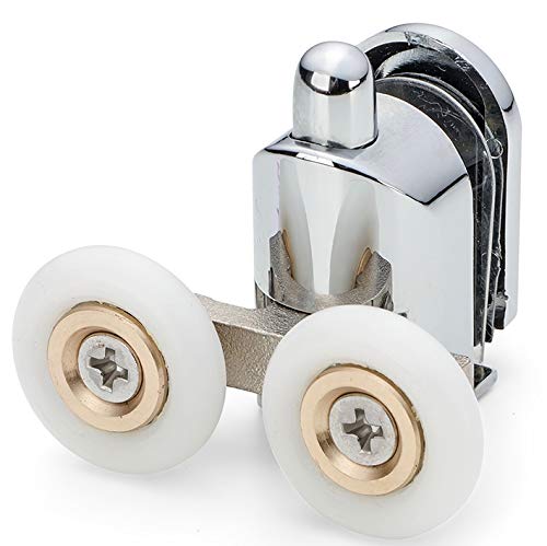 Shower Part Twin/Double Bottom Shower Door Roller/Wheel/Runner, Diameter 23mm, Thickness 6mm, Chromed Plastic Cover, Replacement Parts, 1x R4