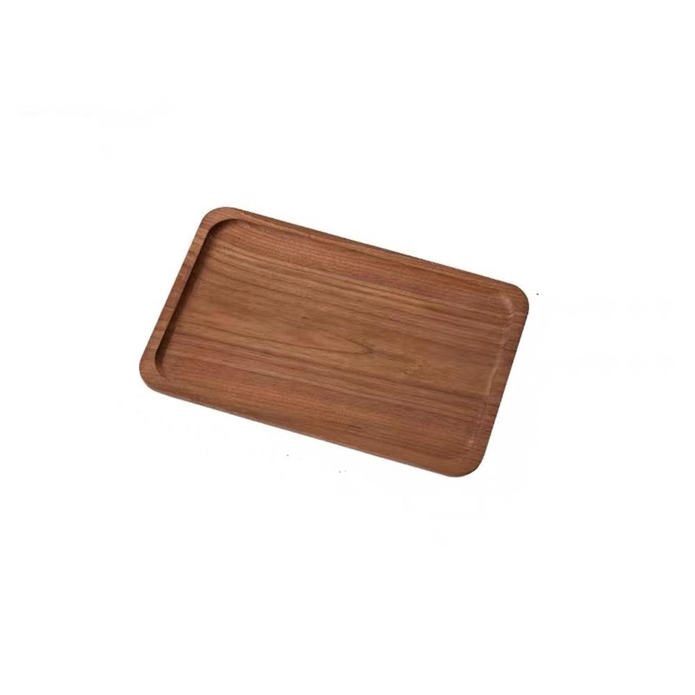 HPTHLY Serving Tray Wooden Oval Tray Solid Wood Dining Plate Afternoon Tea Hot Cocoa Juice Tray Living Room Dried Fruit Snack Tray Party Dessert Cake Tray Decorative Tray