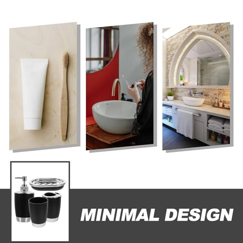 Accesorios de baño negros para organizar el aseo familiar de forma reutilizable 4