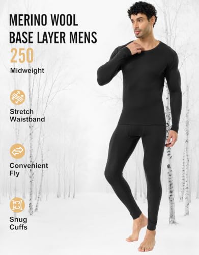 KEECOW Merino Wool Base Layer Set