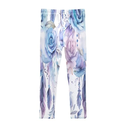 Bolaz Toddler Girls Leggings Printed Yoga Pants Leggings Dreamcatcher Blue Rose for Kids2