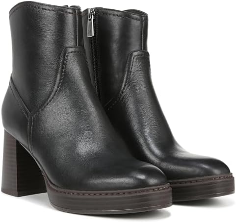 Naturalizer Womens Orlean Platform Ankle Boot Black Vintage Leather 7.5 M | Image 3