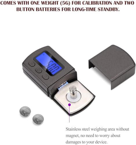 Digital Tonarmwaage mit 5g Kalibrierung Gewichte, Digitale Turntable Stylus Force Scale Gauge Tester 0,01-5g LCD-Hintergrundbeleuchtung Messgerät für Turntables Tonarm Phono