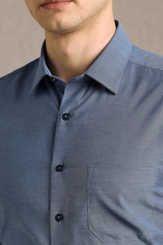 Image of Louis Philippe Men's Slim Fit Easy to Iron Everyday wear Premium Cotton Full Sleeve Solid Formal Shirt