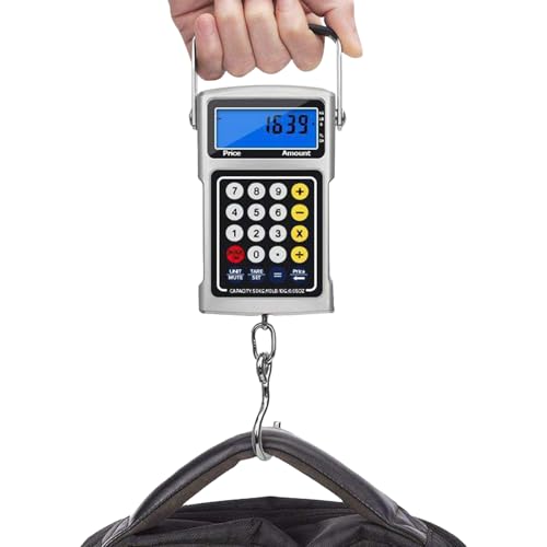 Báscula de mano – Reloj de visualización de temperatura de mano, cinta métrica de grúa de mano | para el hogar, mercado agrícola, compras, viajes, caza, al aire libre, hombres, mujeres